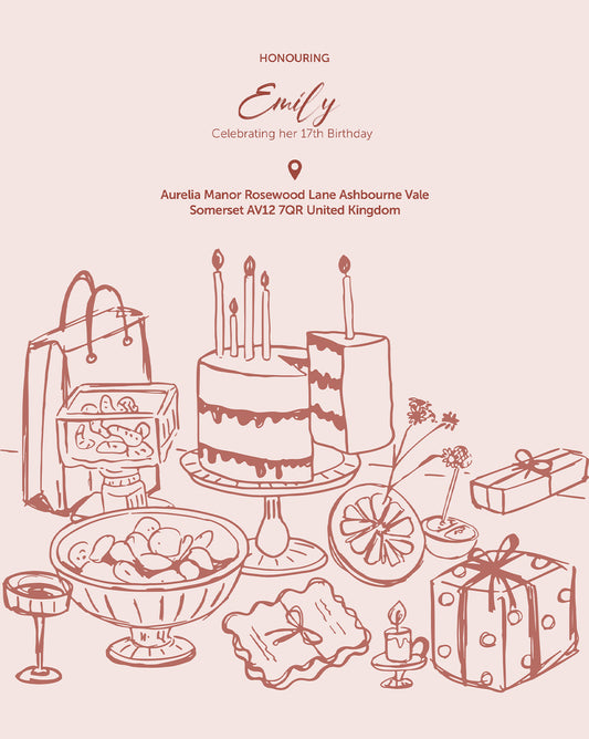 Sweet Patisserie digital birthday invitation — main design