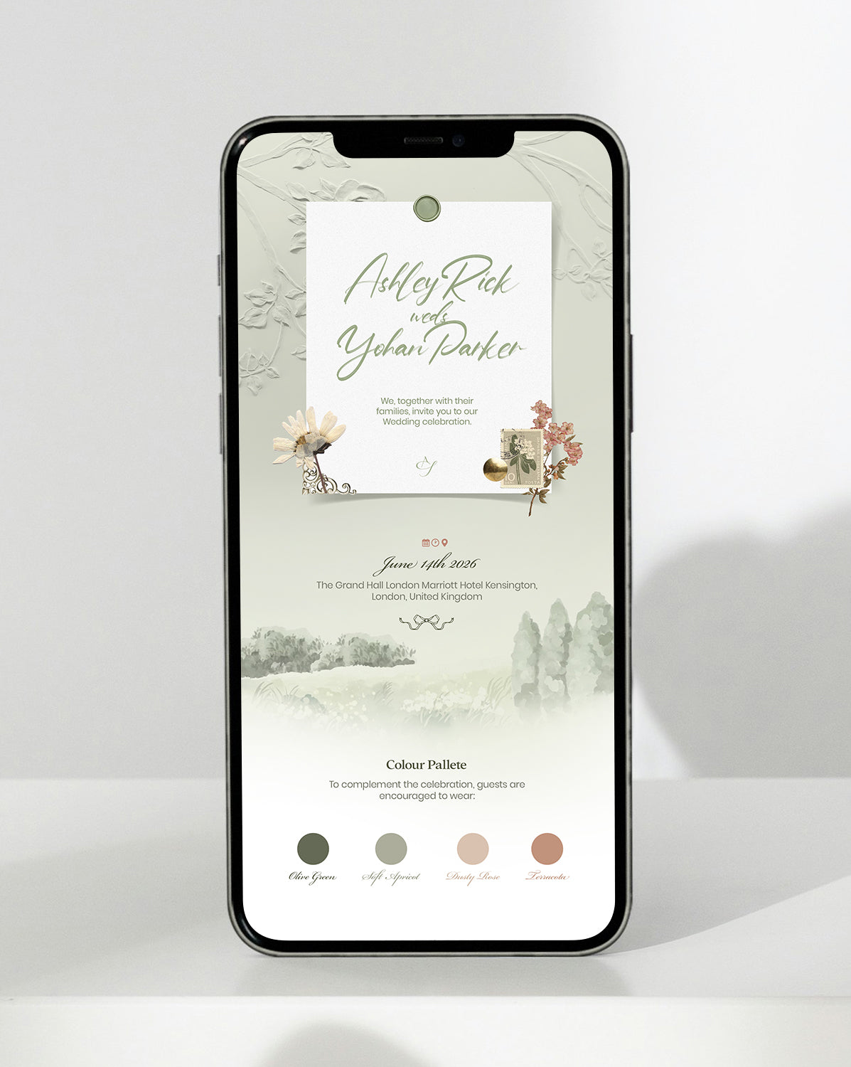 Pressed Petals — inside the invitation
