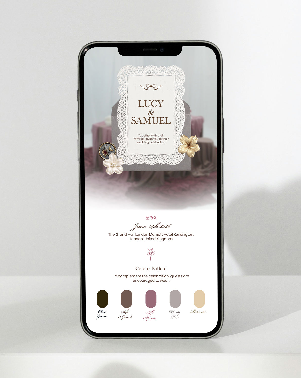 Vintage Lace — inside the invitation