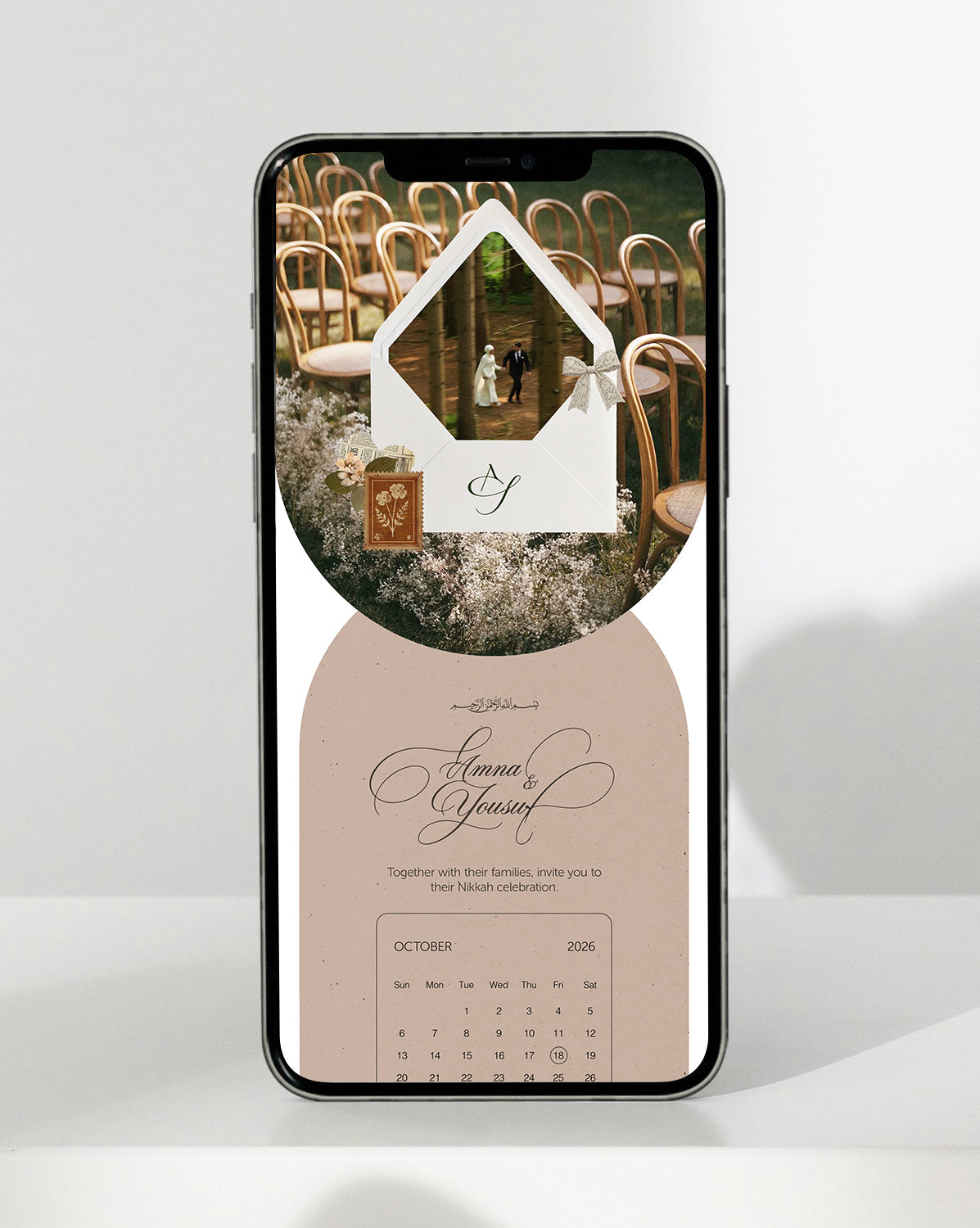 Woodland Vows — inside the invitation