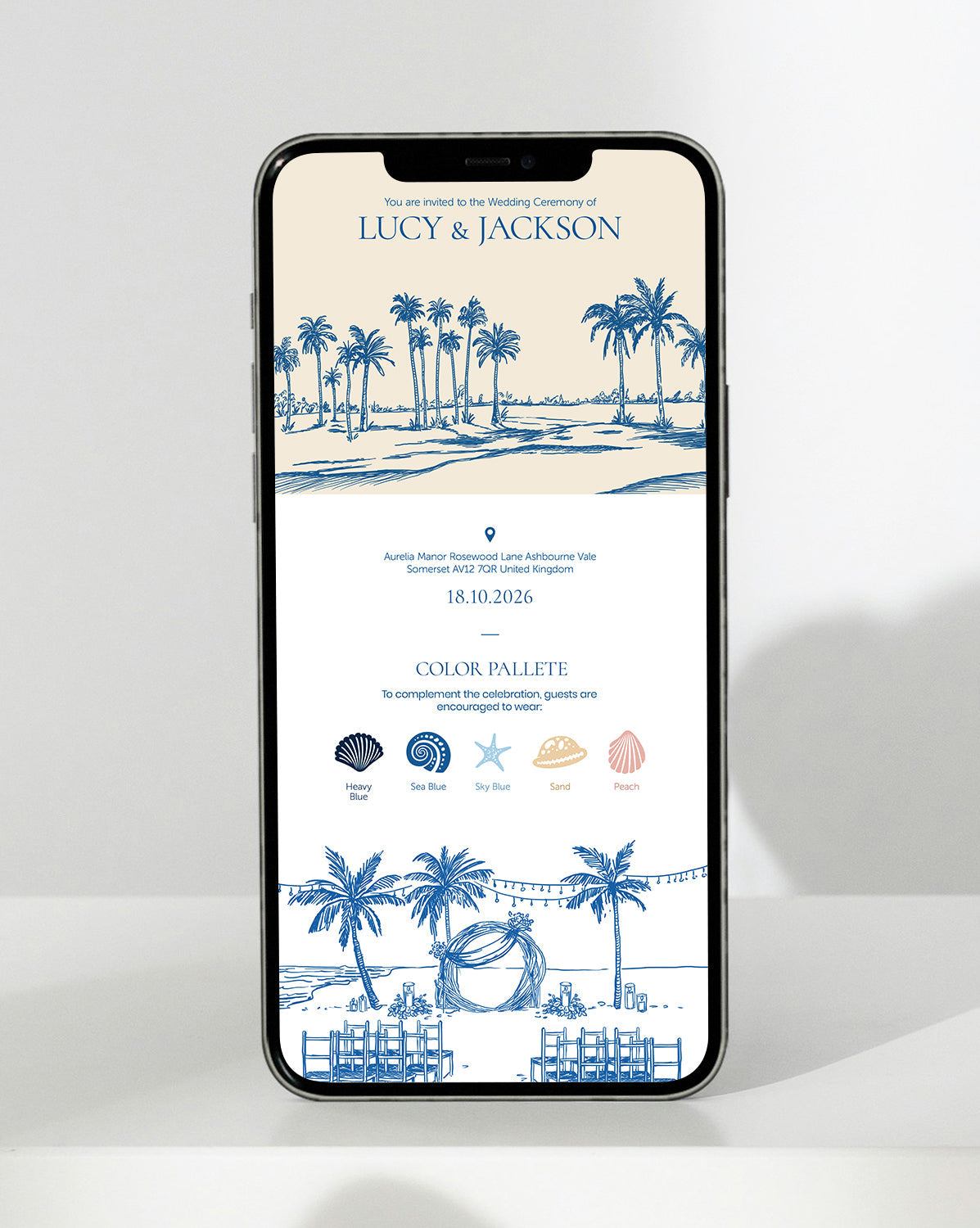 Riviera Palms — inside the invitation